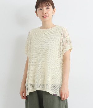 パッチワークスクエアニットプルオーバー(キナリ-L)