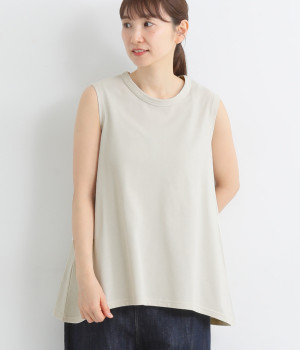Aラインフレアタンクトップ(アイボリー-L)