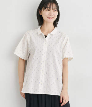 アロハ総柄プリントシャツ(オフホワイト-L)