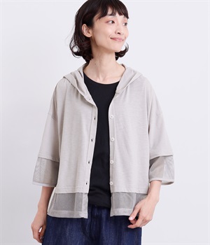 異素材コンビパーカー