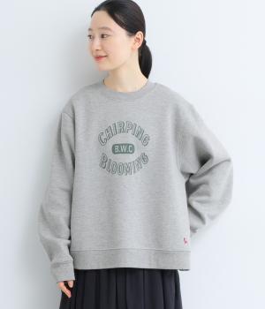 裏起毛サークルロゴプリントトレーナー(グレー-L)