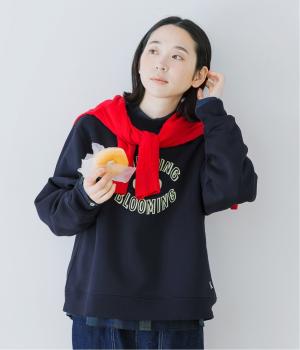 裏起毛サークルロゴプリントトレーナー(ネイビー-L)