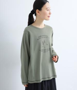 スムースRe:RoomプリントTシャツ(グリーン-L)