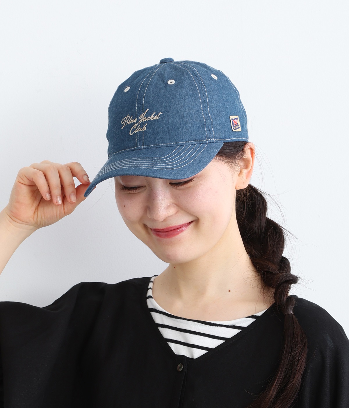 フロントロゴ刺繍ベースボールCAP(インディゴブルー-ONESIZE)