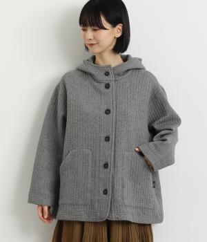 フーデッドキルトジャケット(グレー-L)