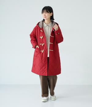 キルティングダッフルコート(レッド-L)