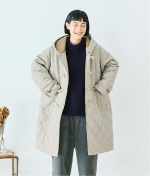 キルティングダッフルコート(ライトグレー-M)