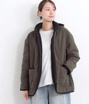 フーデッドハーフジャケット(チャコール-L)