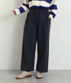 ストライプイージーパンツ(ネイビー-M)