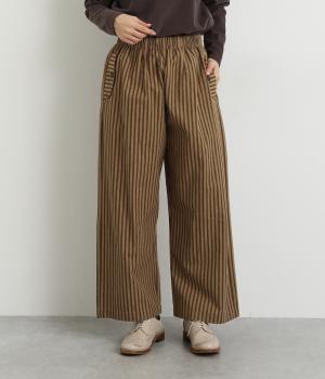 ストライプイージーパンツ(キャメル-L)
