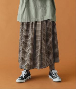 ラップ風タックスカート(ネイビー-L)