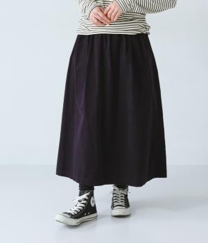 コーデュロイギャザースカート(ネイビー-L)