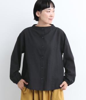 ボトルネックシャツ(ブラック-L)