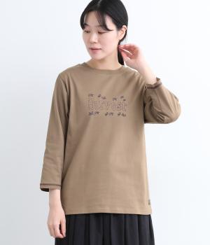 HarvestプリントＴシャツ(ベージュ-L)