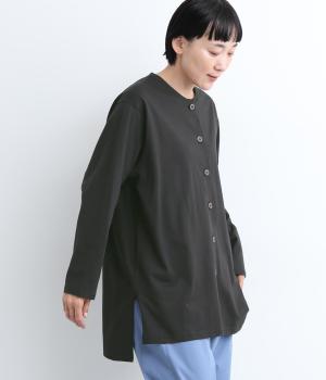 異素材づかいロングカーディガン(スミクロ-L)