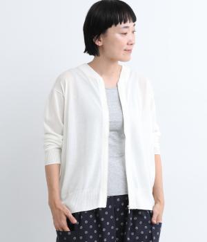 ジップアップニットカーディガン(キナリ-L)