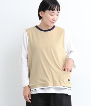 無地×ボーダーリバーシブルベスト