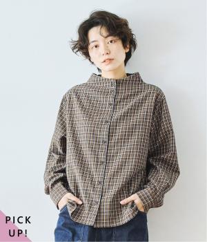 ガンジーネックシャツ(ネイビー-L)