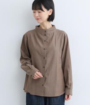 ガンジーネックシャツ(モカ-L)