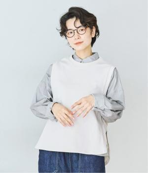 サイドボタンワークベスト(ライトベージュ-M)