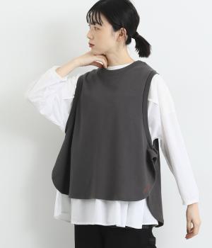 サイドボタンワークベスト(チャコール-L)