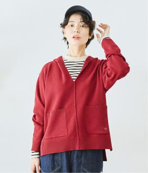 フーデッドニットプルオーバー(レッド-M)