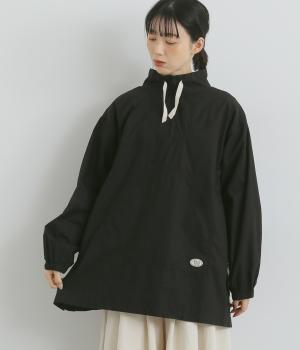 サイド釦アウトドアチュニック(ブラック-L)