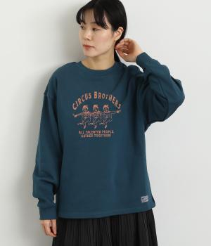 サーカスブラザーズプリントトレーナー(ブルー-L)