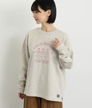 サーカスブラザーズプリントトレーナー(オートミール-L)