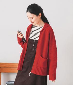 カウチン風ニット(レッド-M)