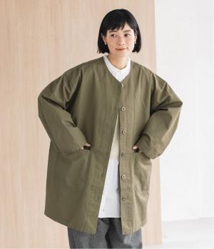 ノーカラーライトコート(カーキ-M)