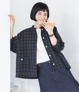 バンドカラーシャツジャケット