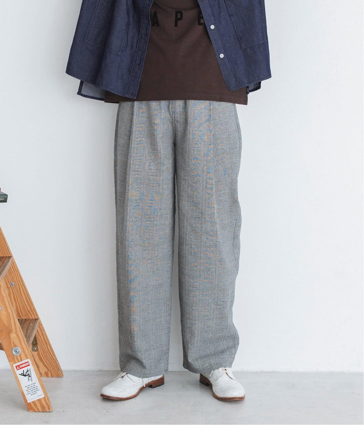 フロントタックストレートパンツ(ブラック-M)