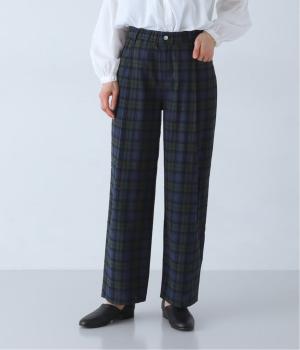 フロントタックストレートパンツ(グリーン-M)