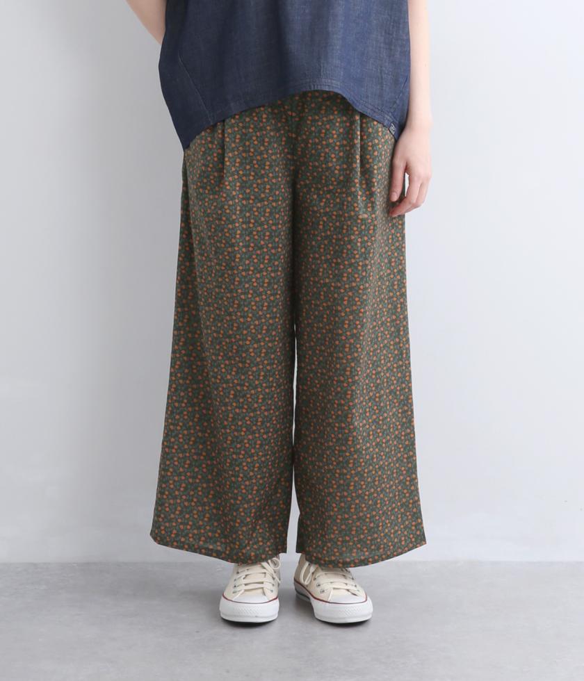 フラワープリントワイドパンツ