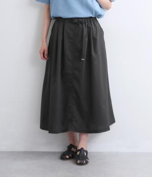 タックギャザースカート(ブラック-L)