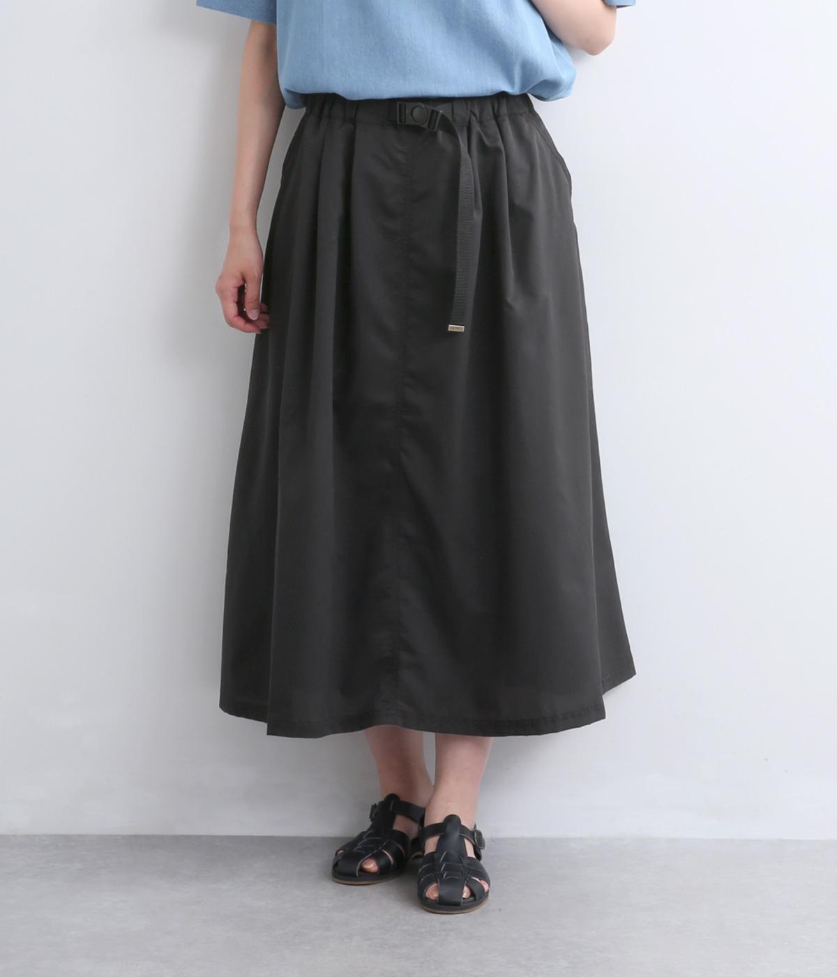 タックギャザースカート(ブラック-M)