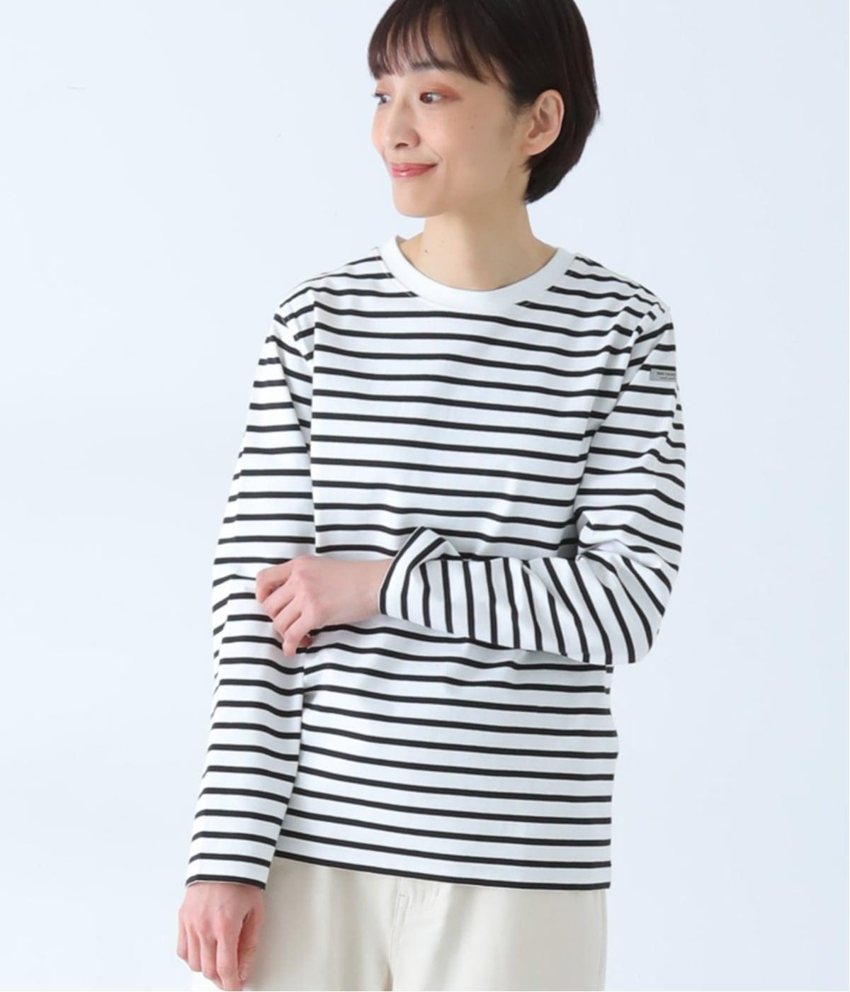 先染めボーダープルオーバー(オフホワイト-M)