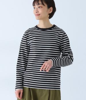 先染めボーダープルオーバー(ブラック-M)