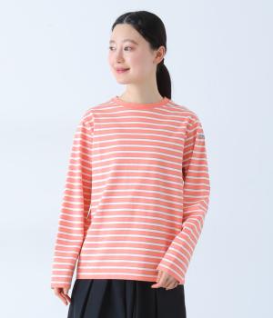 先染めボーダープルオーバー(ピンク-L)