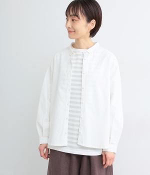 ラウンドヘムボタンダウンシャツ(オフホワイト-M)