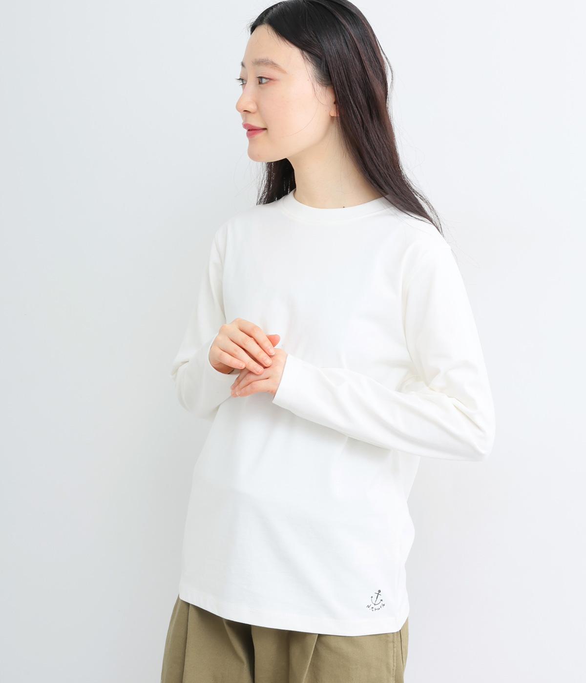 刺繍入りプルオーバー(オフホワイト-M)