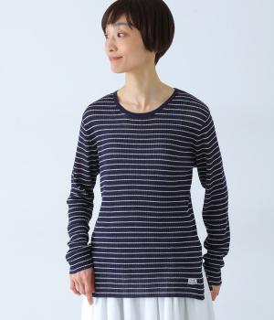 シアーボーダーニットプルオーバー