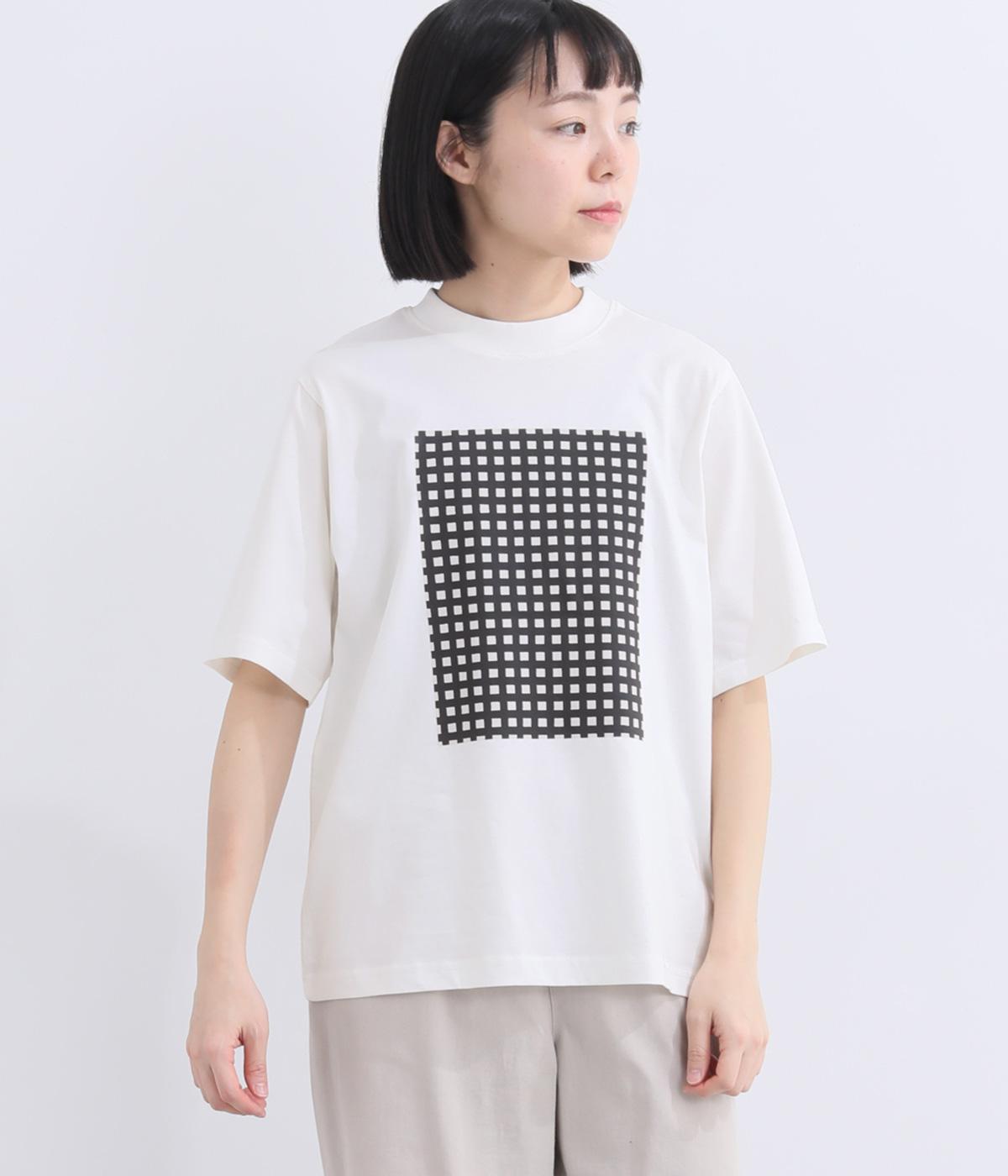 ギンガムチェックプリントプルオーバー(オフホワイト-M)