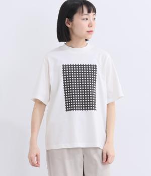 ギンガムチェックプリントプルオーバー(オフホワイト-M)