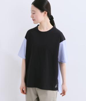 布帛づかいプルオーバー(ブラック-M)