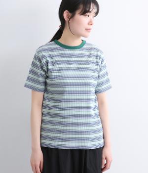 マルチボーダーTシャツ(グレー-M)