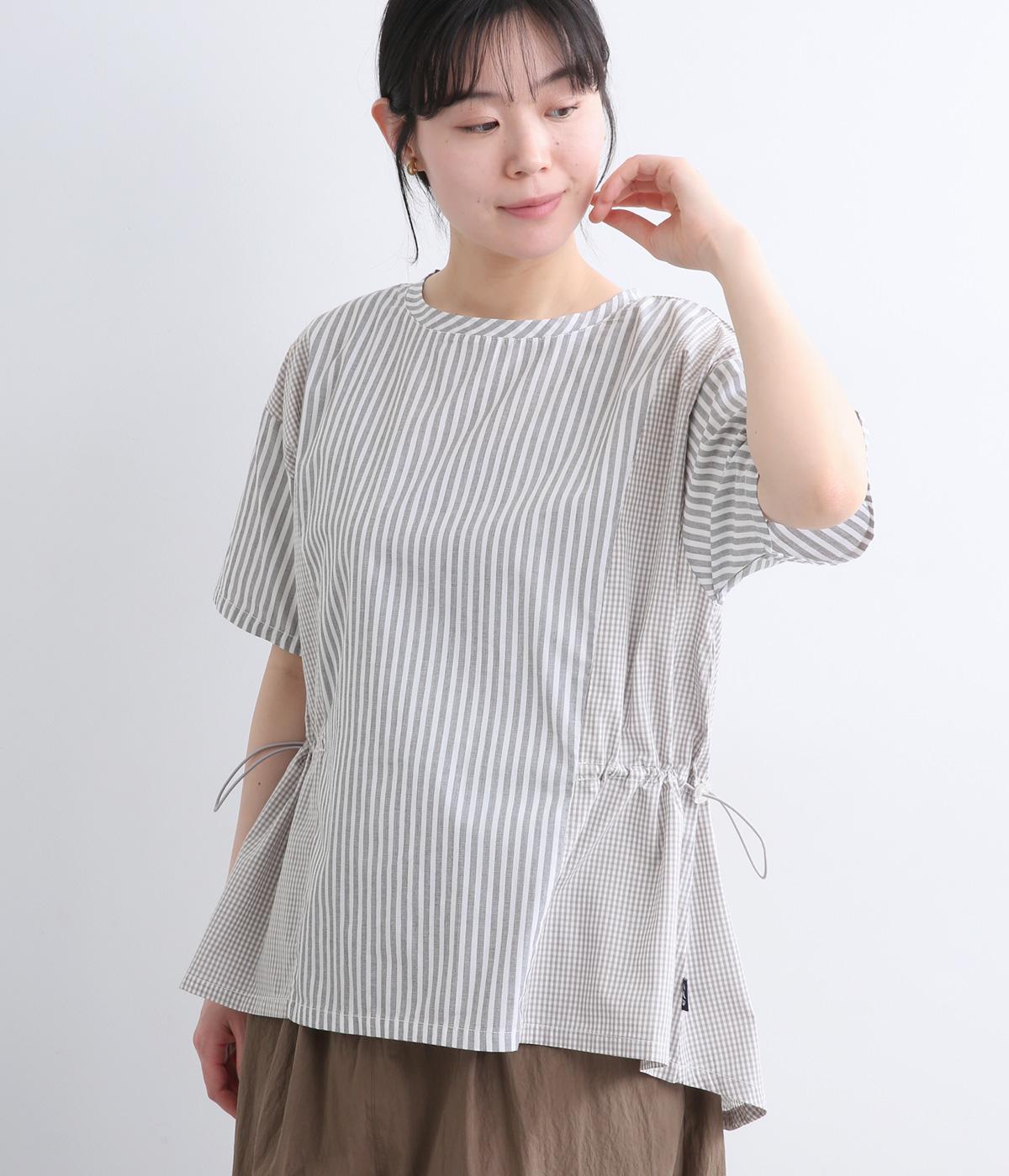 柄切り替えプルオーバー(グレー-M)