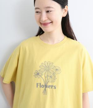 フラワー刺繍ワイドTシャツ