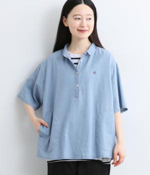 ヘンリー開きワークシャツ(インディゴブルー-L)